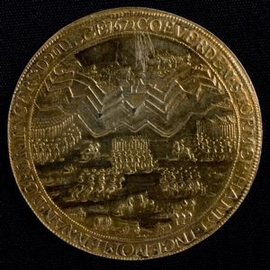 Image of Seige of Groningen in Northern Holland on 17 August 1672 (obverse); Raising ofthe Seige on 20 December 1672 (reverse)