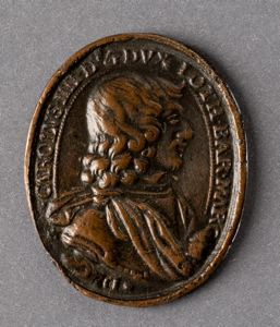 Image of Portrait of Charles IV (obverse); Mail Clad Arm Holding Sword (reverse)