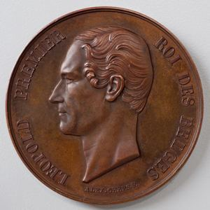Image of Portrait of Leopold I of Belgium (obverse); Winged Figure Riding Upon Locamotive (reverse)